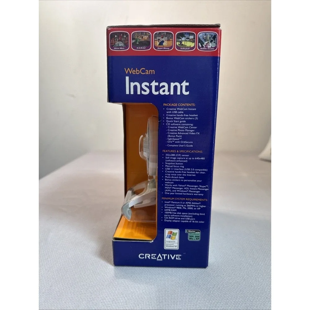 Vintage Creative Webcam Instant, Headset VF0040 VF0040WM‎ New In Box Video Voice