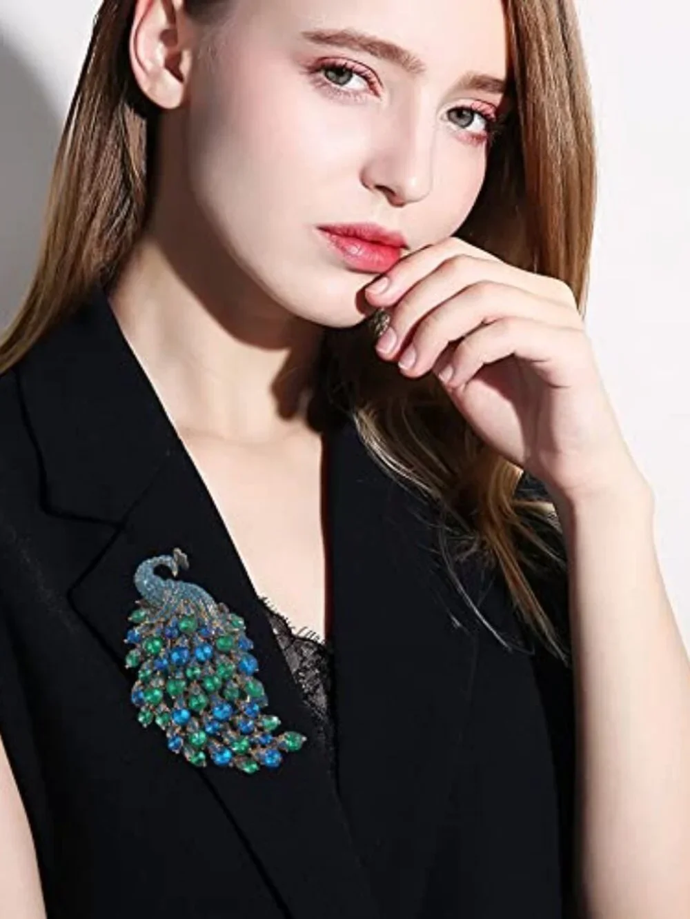 N/A rhinestone peacock