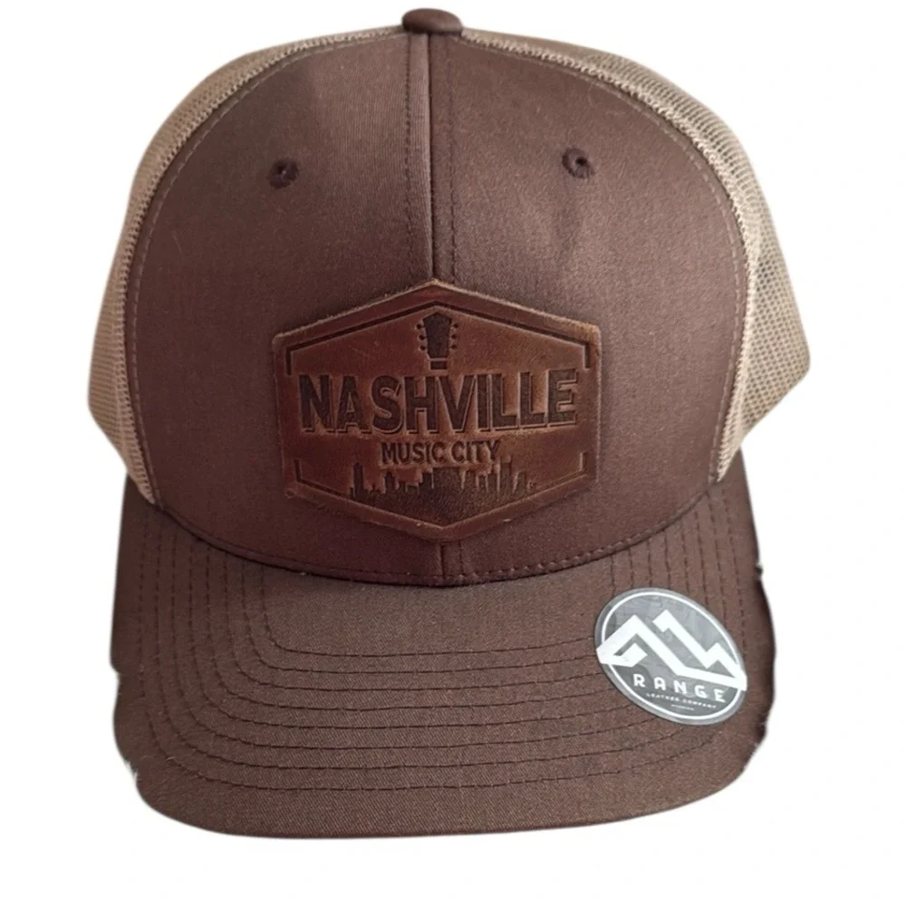 NASHVILLE LEATHER PATCH BASEBALL HAT‎ CAP