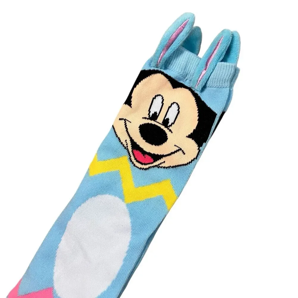 Disney Parks Socks Adult Blue Mickey Mouse Easter Bunny Egg Hunt‎ Unisex Novelty