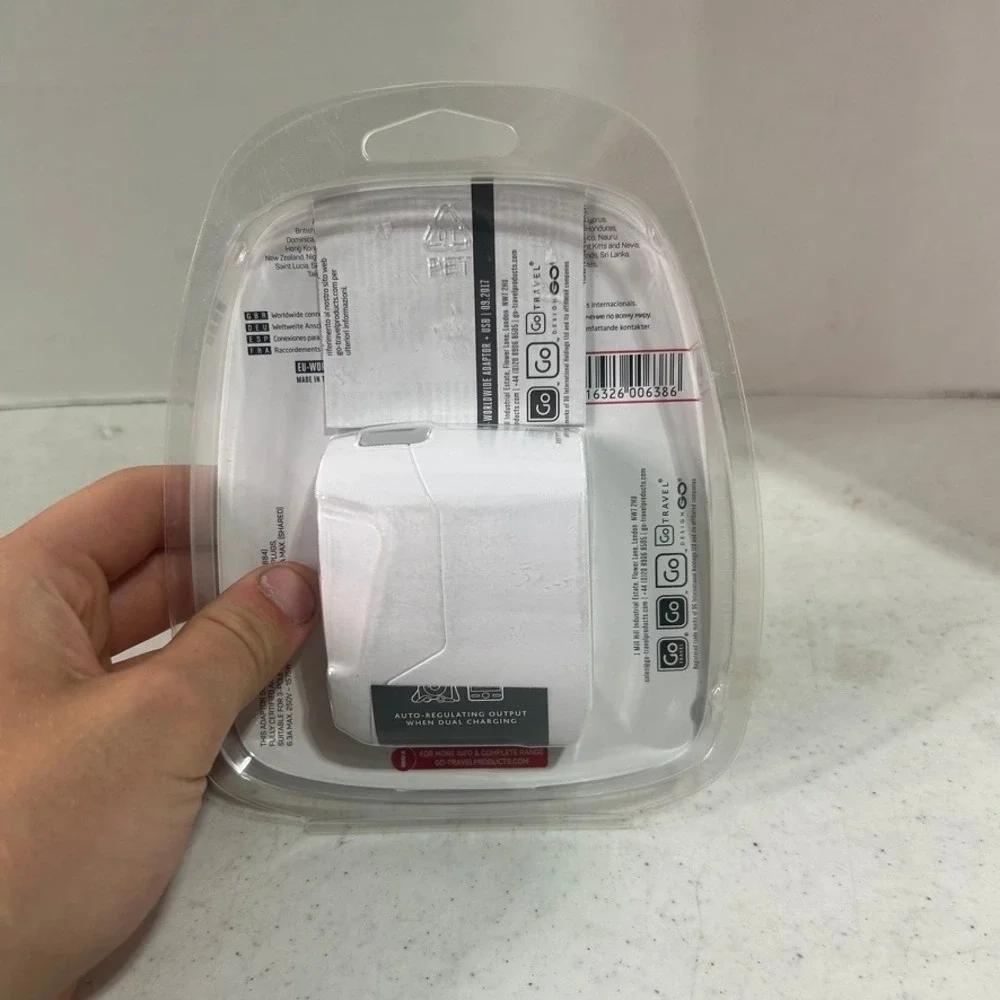 Go Travel Euro to Worldwide Travel Adapter Dual USB Grounded White 298