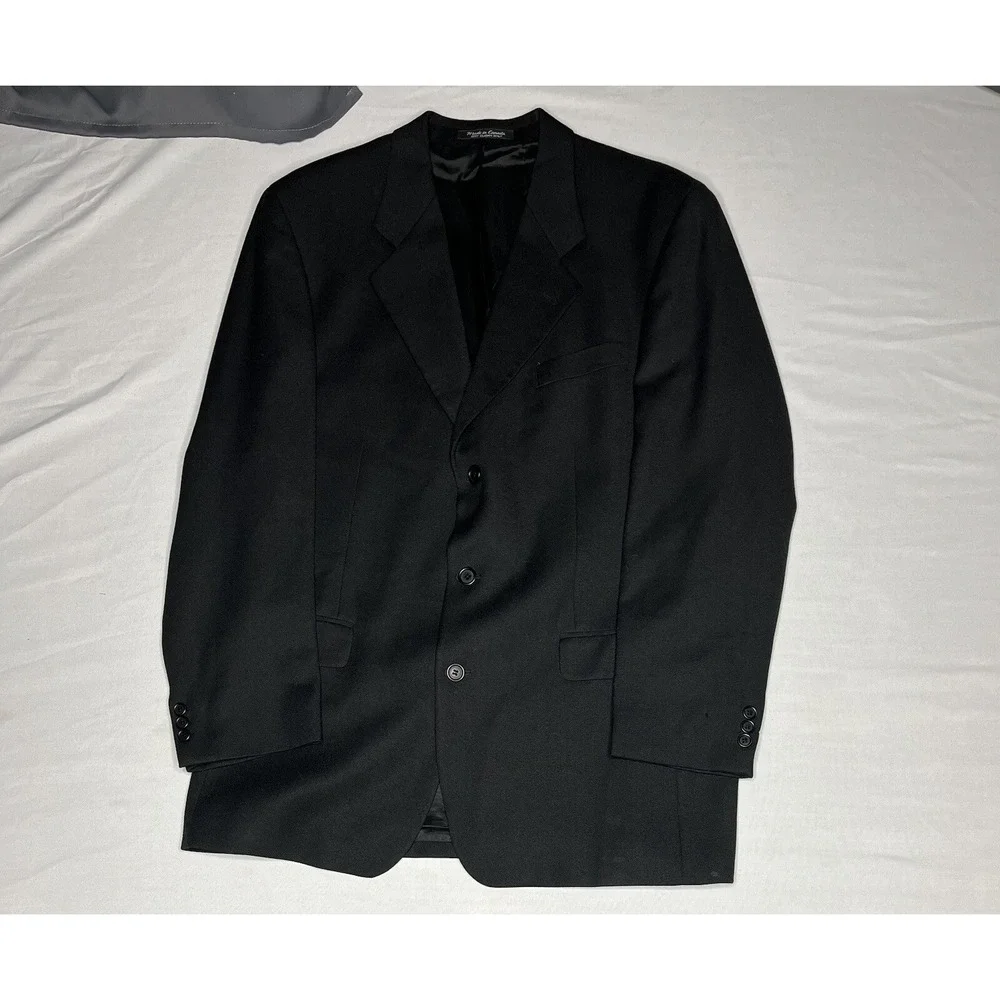 Brandini Sport Coat Jacket Black‎ 3 Button Mens - Size 42R
