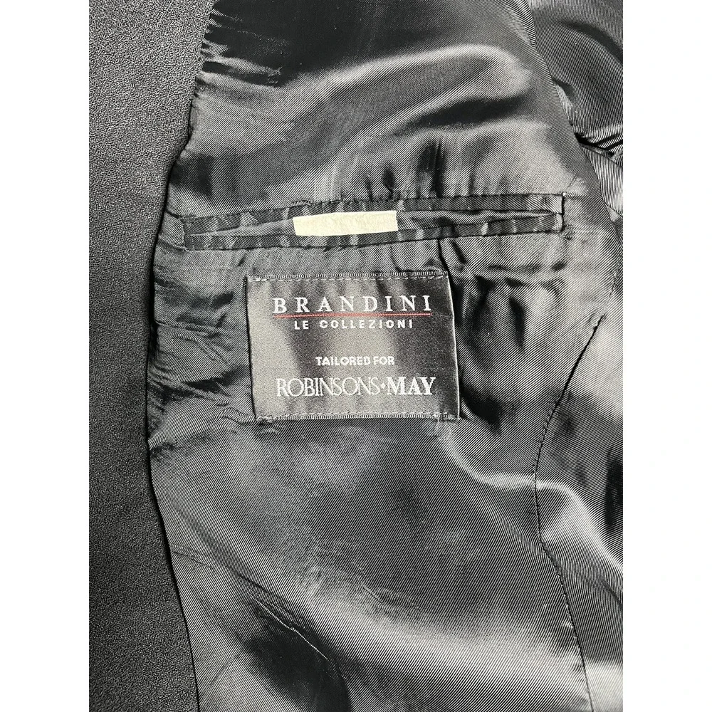 Brandini Sport Coat Jacket Black‎ 3 Button Mens - Size 42R