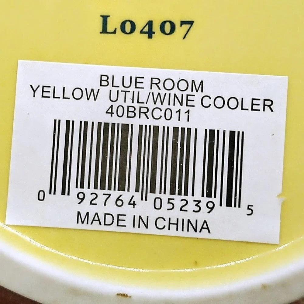 Spode Blue Room Garden Collection Yellow Ceramic Wine Cooler Utensil Holder Croc