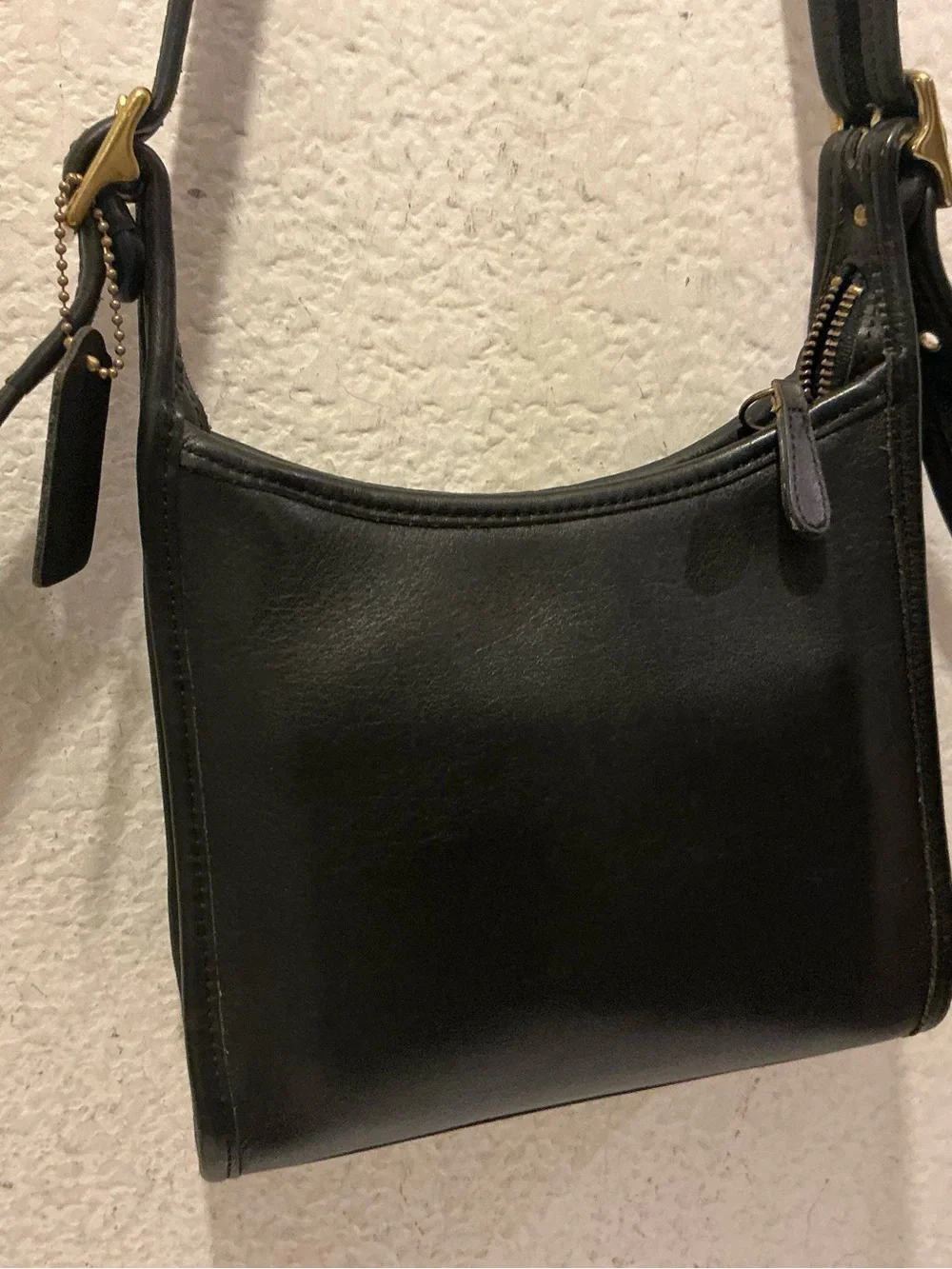 Vintage Coach 9997 Mini Black Legacy Zip Black Leather Bag Silver Hardware