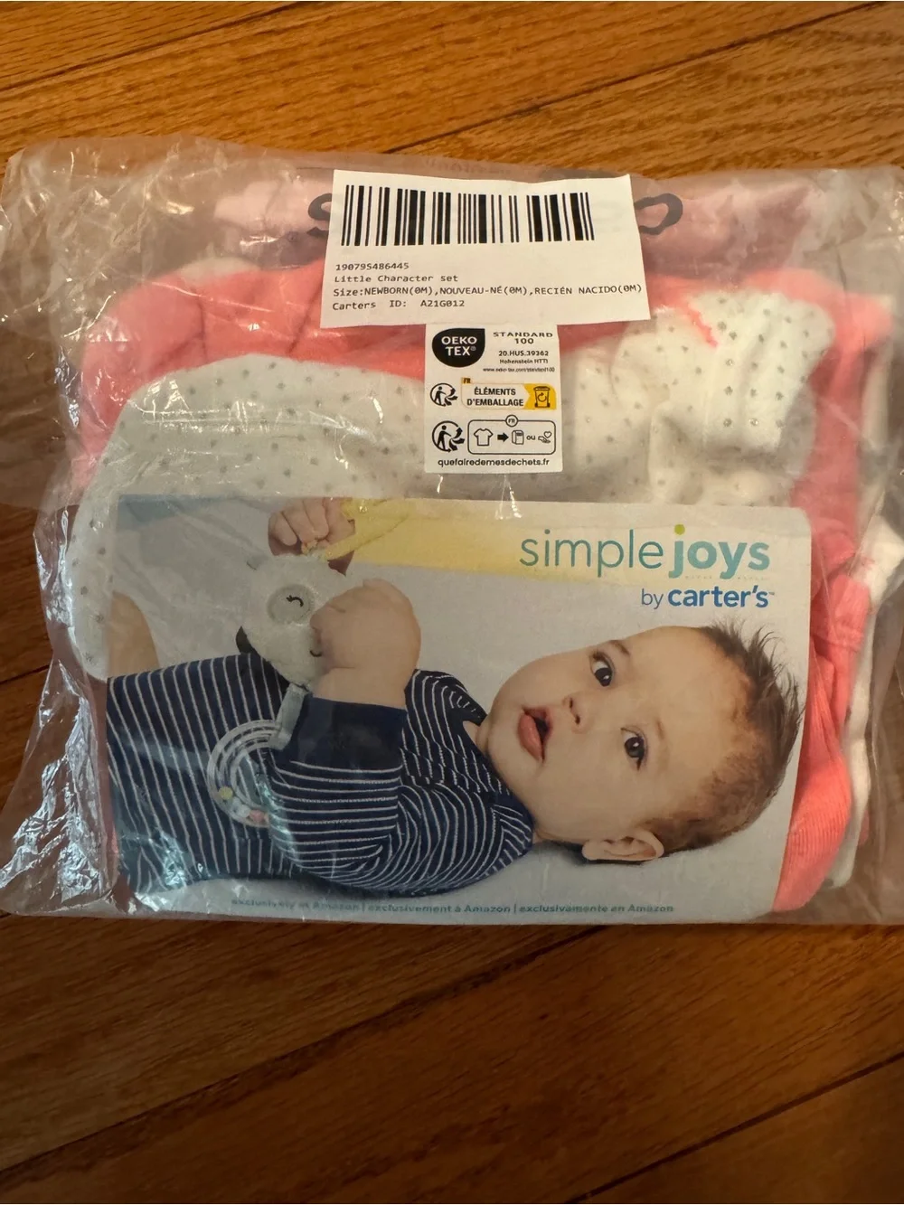 Carter's Simple Joys Newborn Girl 6-Piece Bodysuits - Pink & White