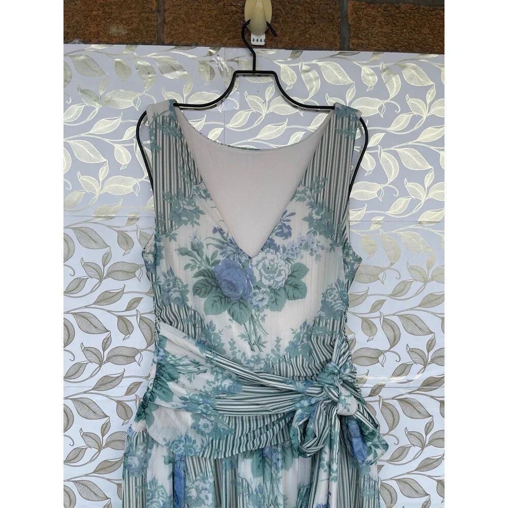 Abercrombie & Fitch Floral Maxi Dress M Coquette Cottagecore Knit Sleeveless
