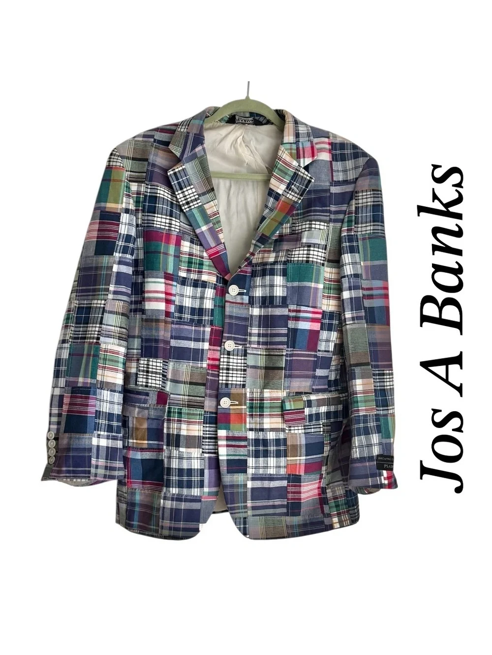 Jos A Bank Patchwork Blazer Size 38R
