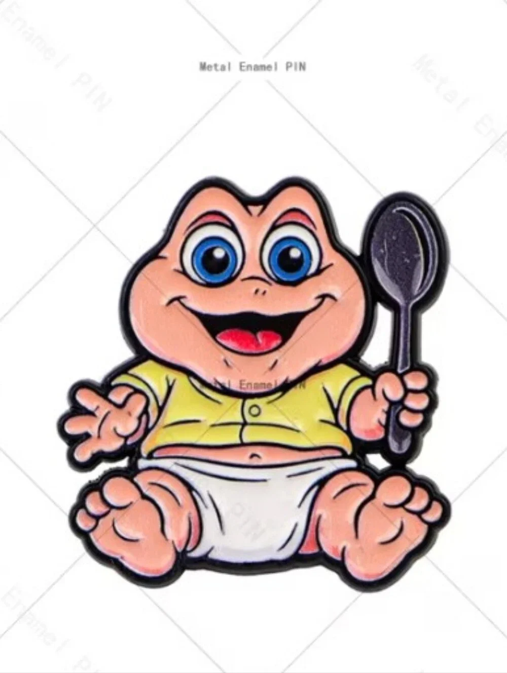 Cute 90s Retro Pin - Yellow Shirt, White Diaper