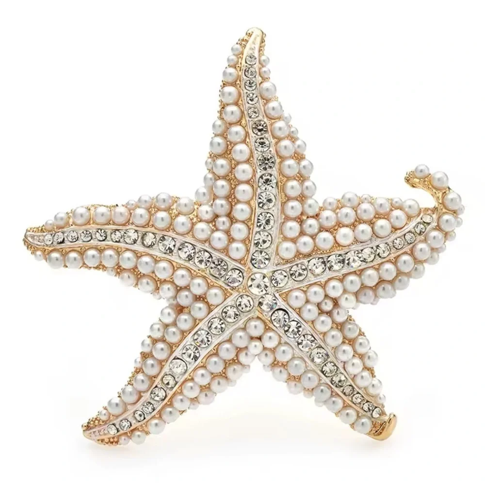 Betsey Johnson Elegant Starfish Pearl Brooch