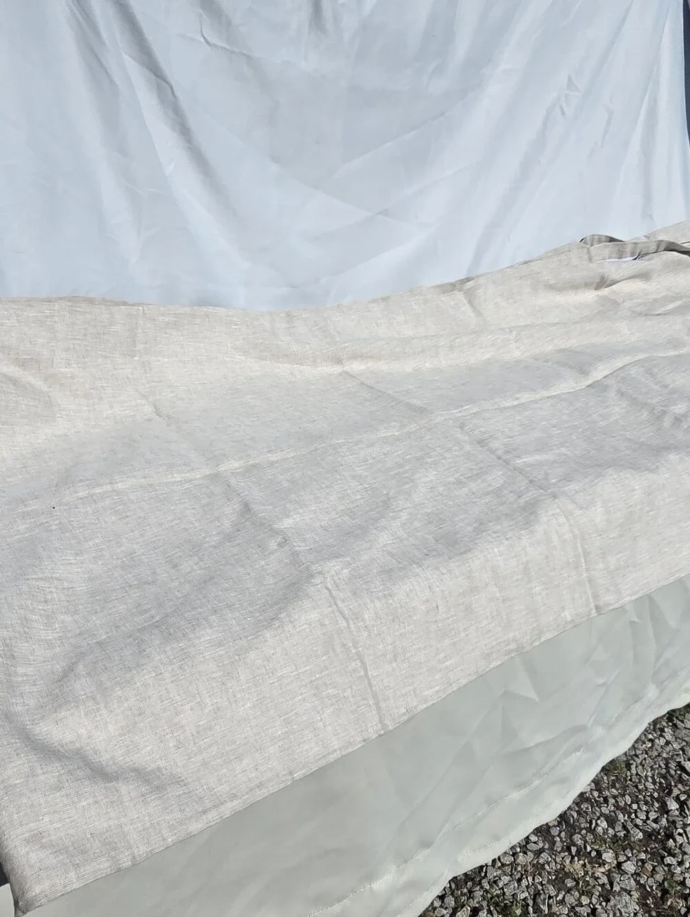 Quince 48x108 European Linen Light Filtering Flax 1 Panel Curtain 48
