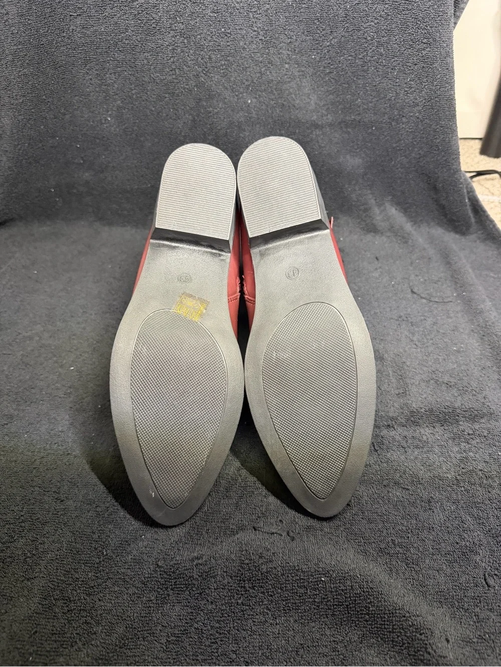 Womens Red Ankle Boot with Buckle