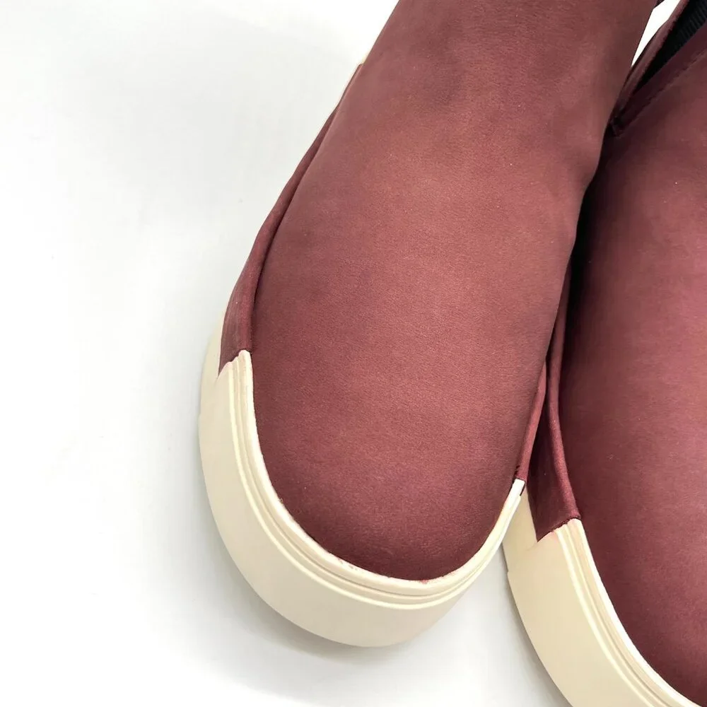 Jslides Womens Size 6 Val Burgundy‎ Red Nubuck Leather Ankle Boots Booties Shoes