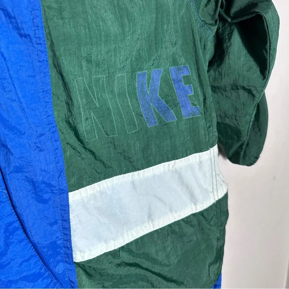 90s Vintage Nike Kids Blue and Green Colorblock windbreaker jacket