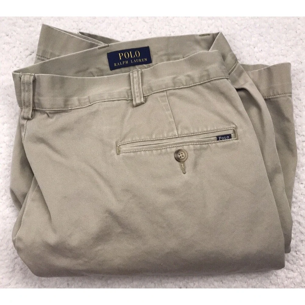 Vintage Polo Ralph Lauren Shorts Mens 40 Classic Tan PLEATED Chino 8