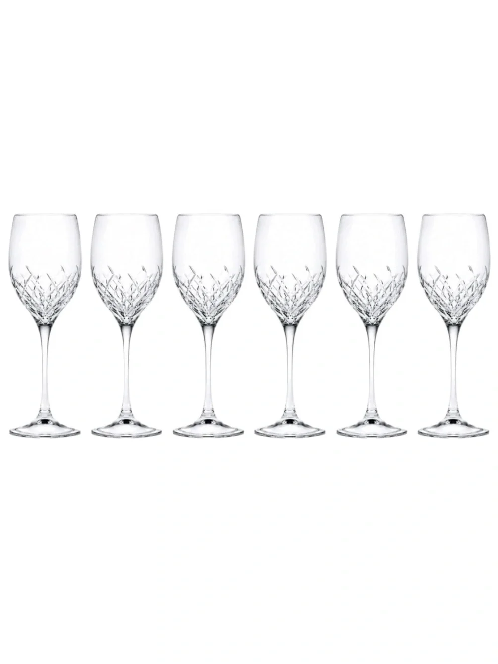 Vera Wang Wedgewood Crystal Duchesse Wine Glasses Set of 6 Like-New Condition