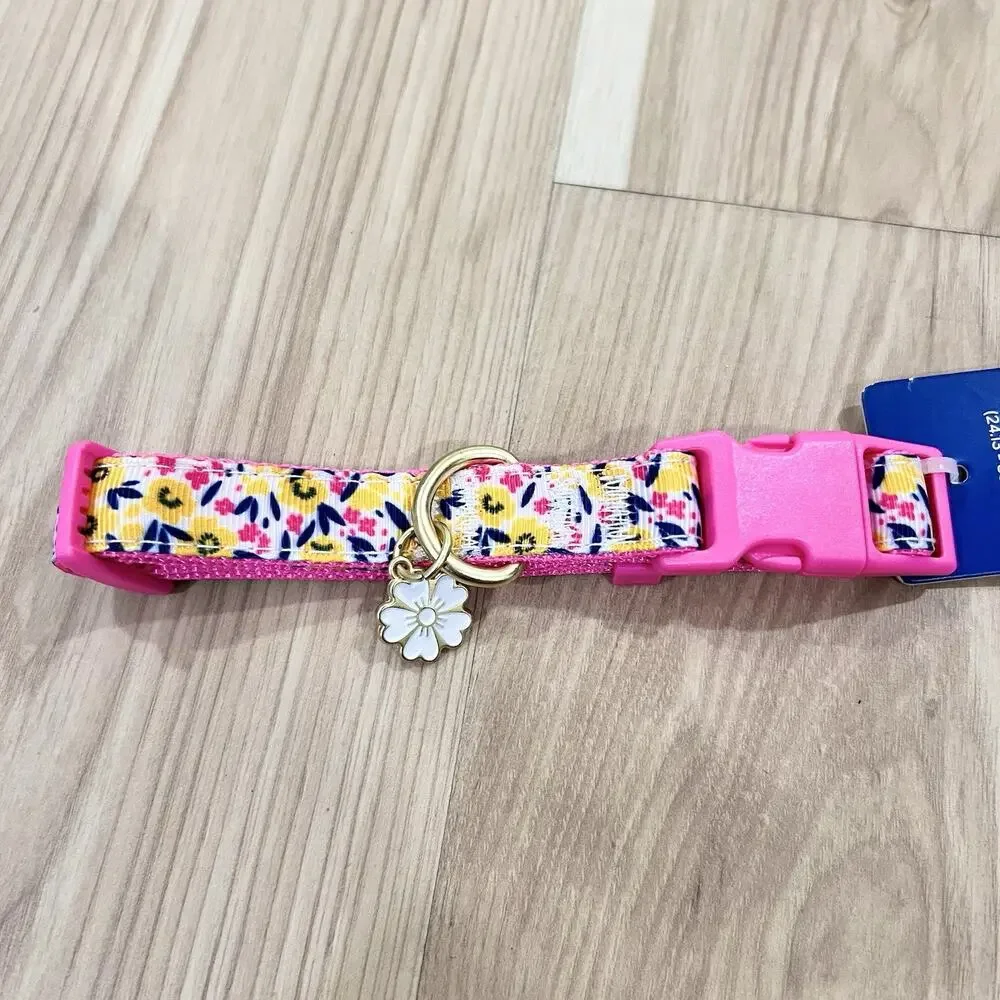 Top Paw Medium Puppy Dog Collar Daisy Cute Flowers Adjustable Comfort Girly
