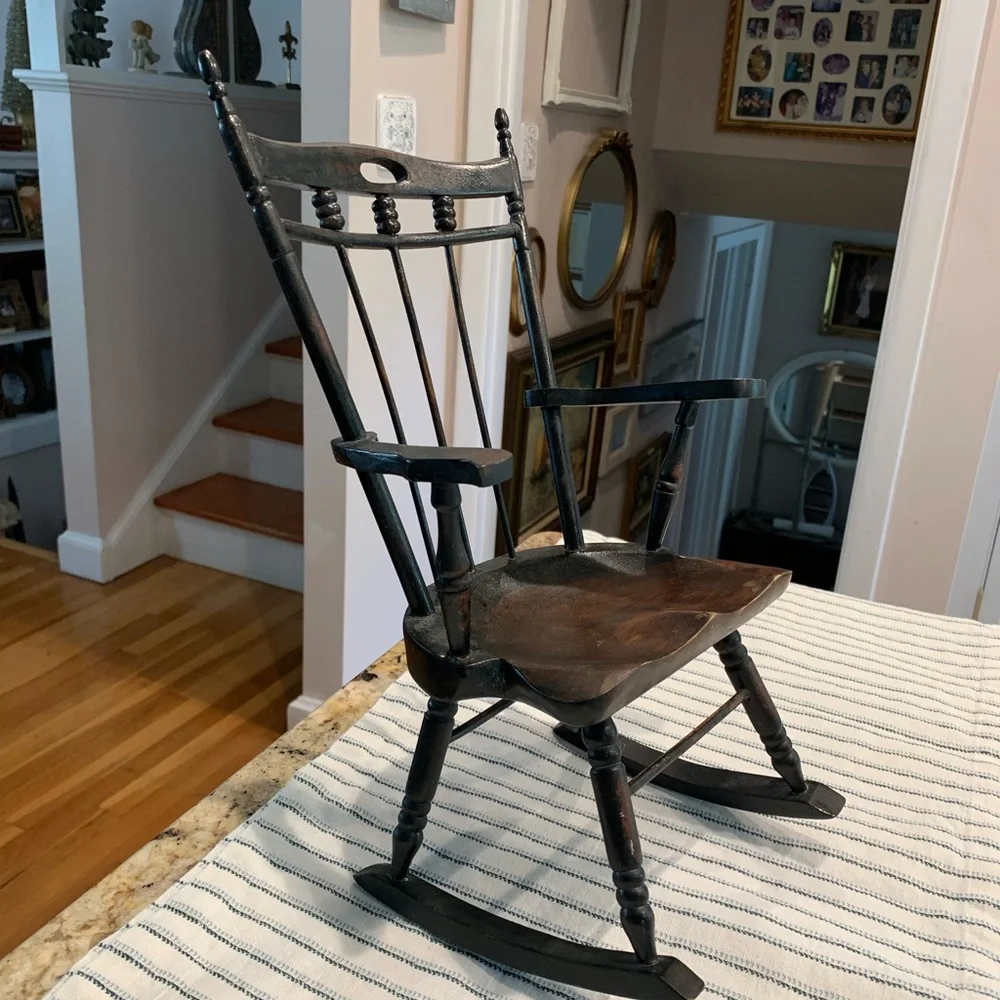 Vintage Wood Doll Rocking Chair