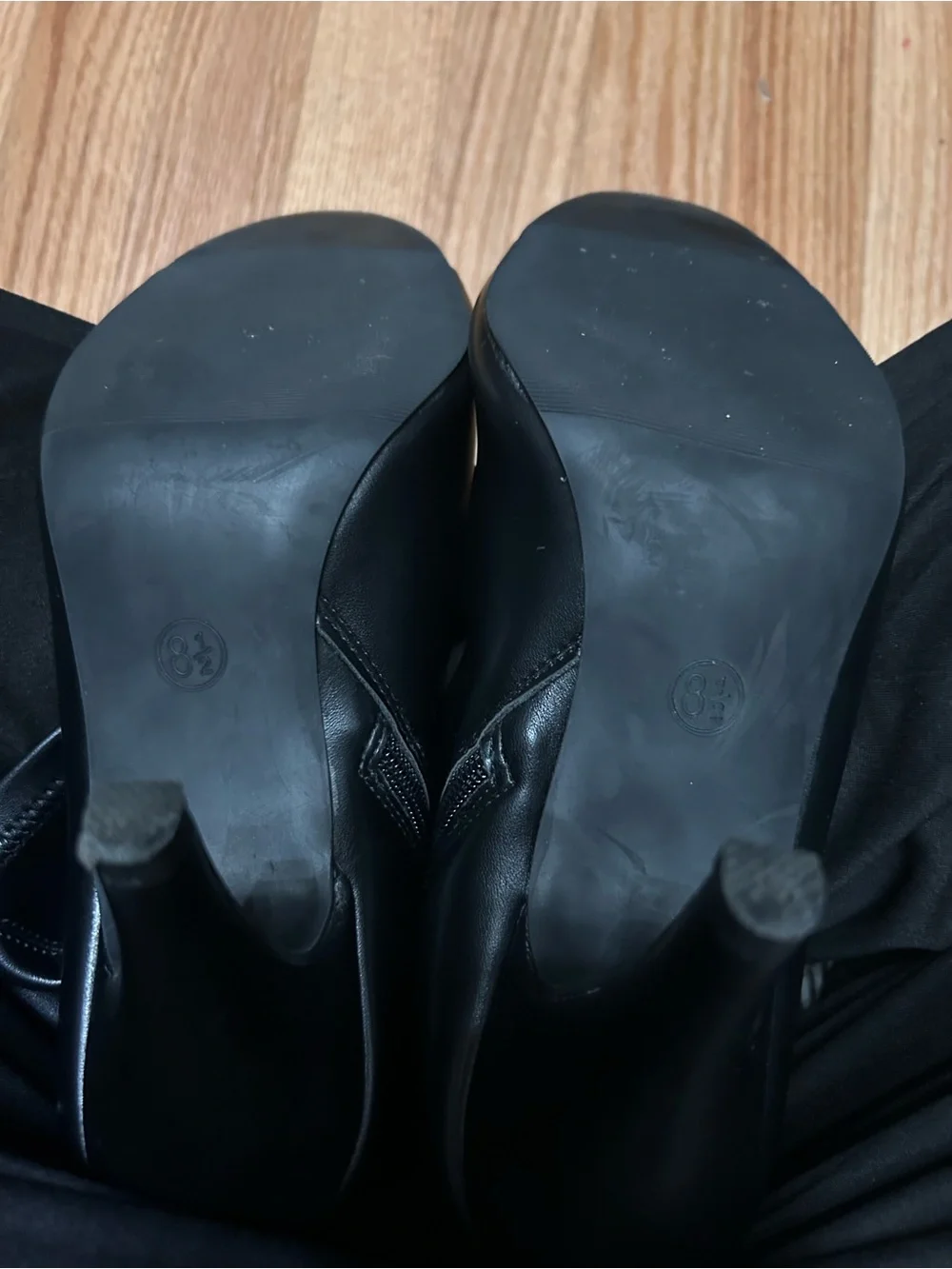Black Open-Toe Ankle Booties with Side Zip