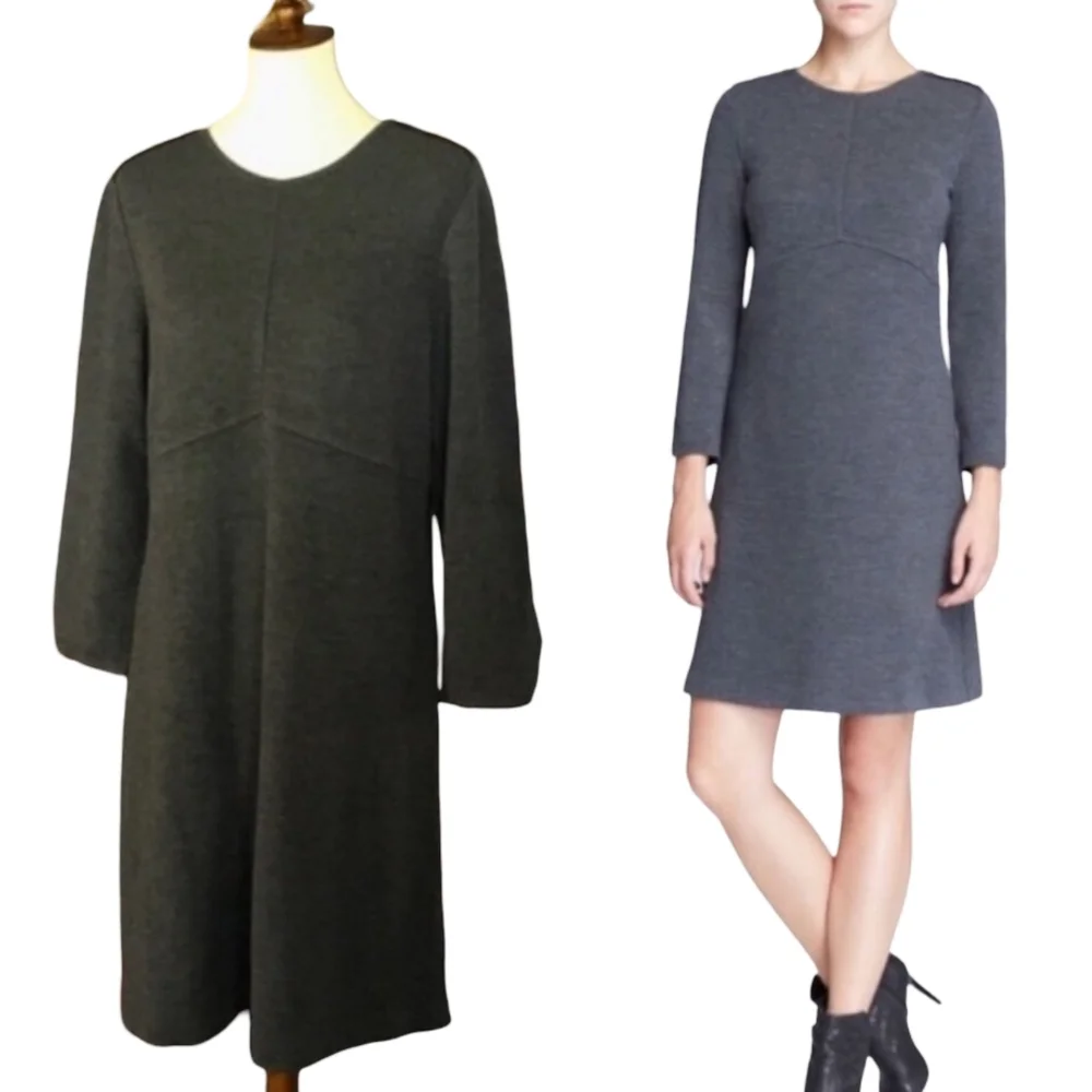 Tory Burch Vienna Gray Wool Long Sleeve Dress Size XS