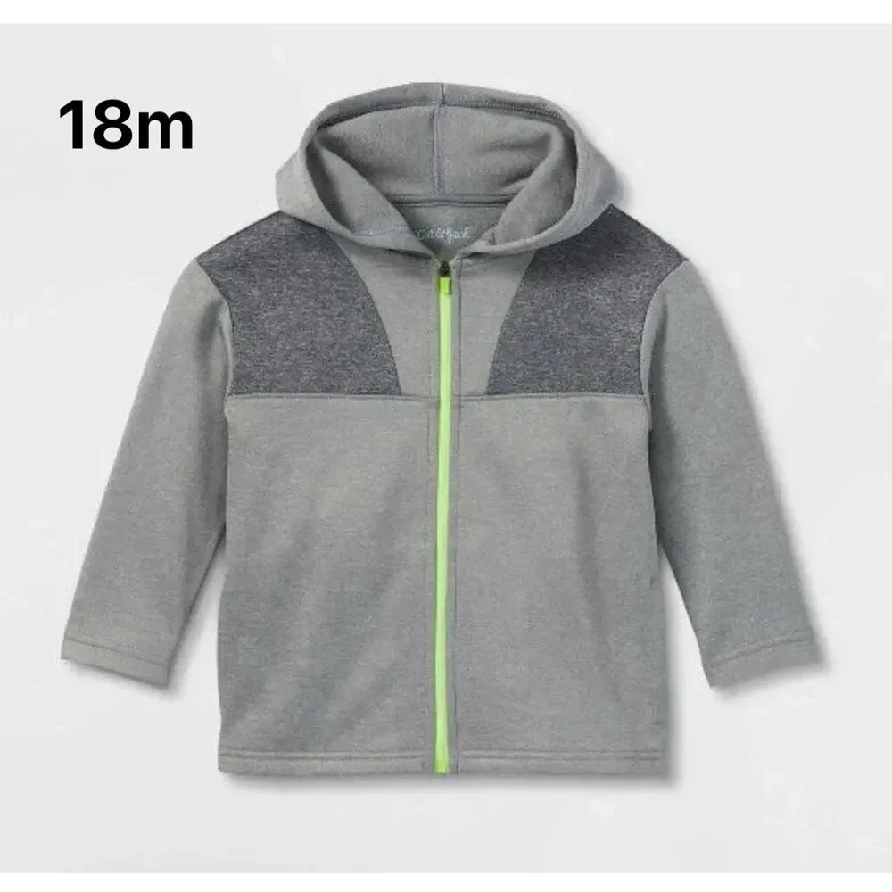 Cat&Jack Jacket Toddler Kids Boy Fleece Casual Lightweight Sweatshirt Hooded 18m