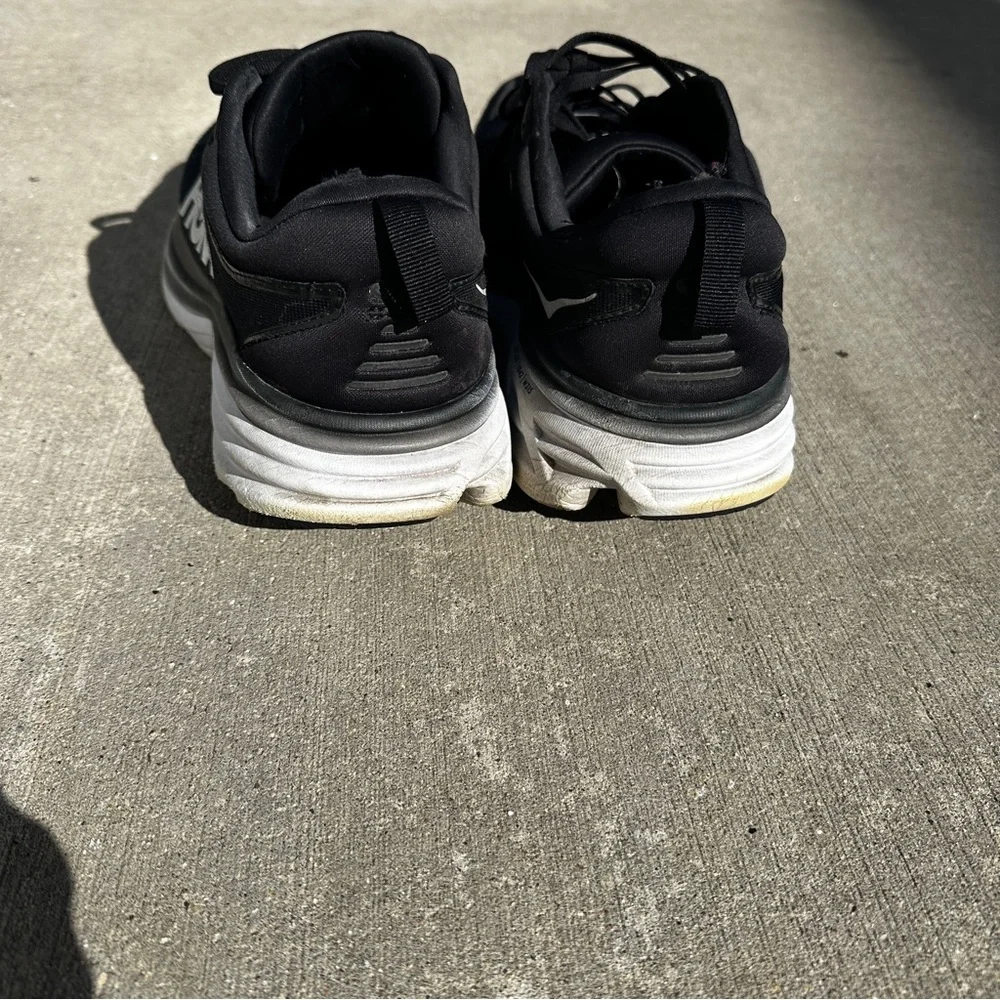 Hoka Bondi 8 Black and White Men's Shoes - Size 11