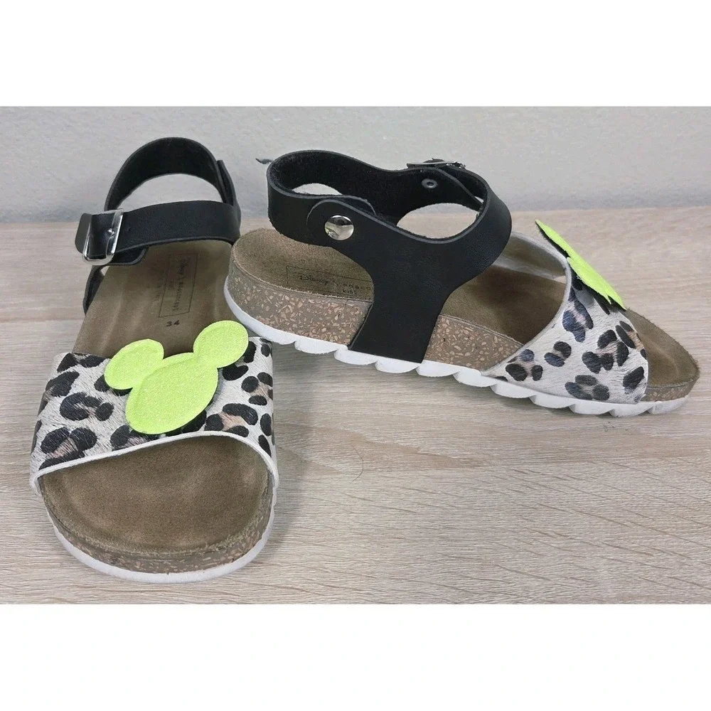 MOA Concept Disney‎ Leopard Mickey Cork Sandals Kids EU 34 Made in Italy