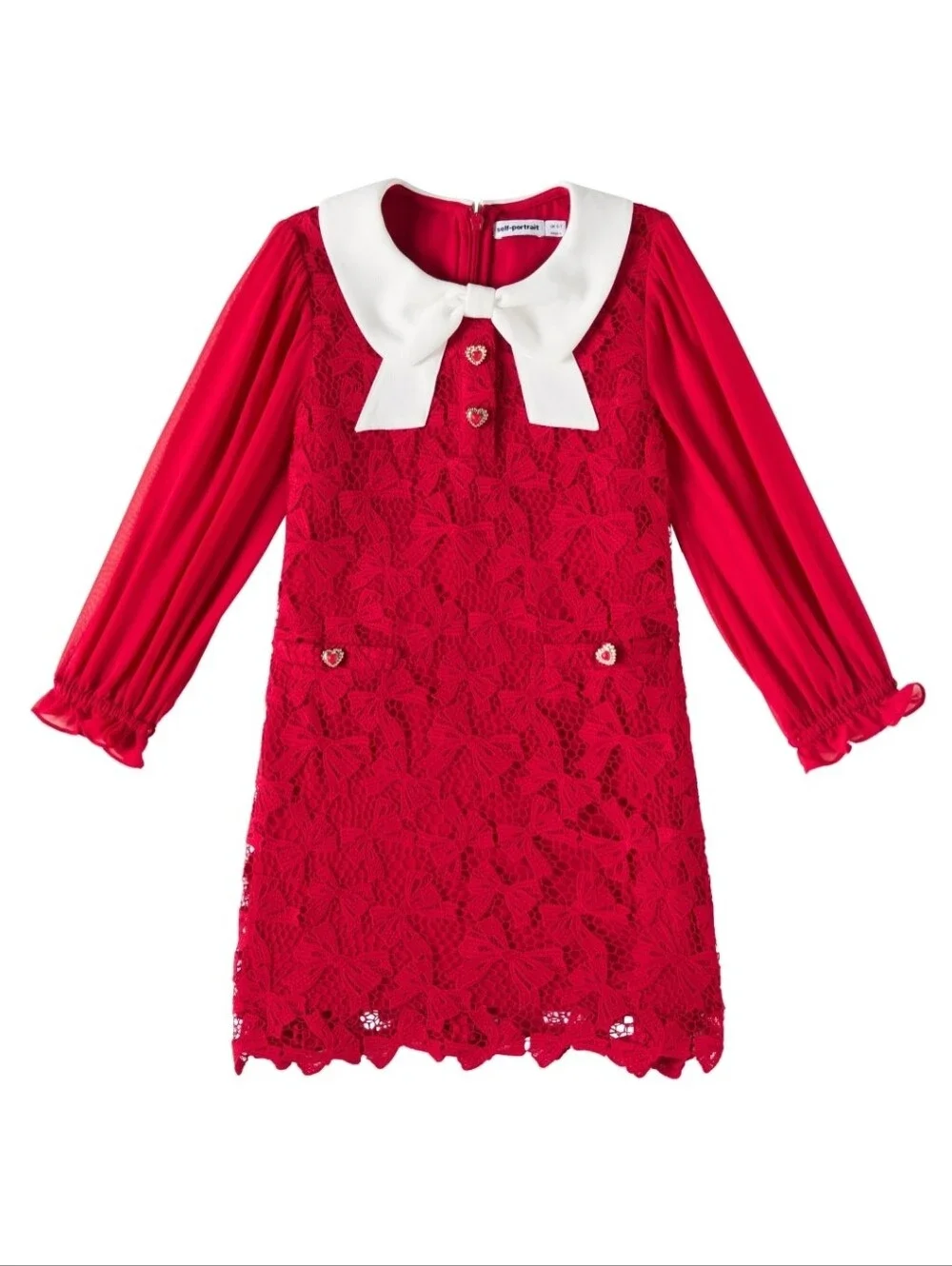 SELF PORTRAIT KIDS Bow lace dress Collar