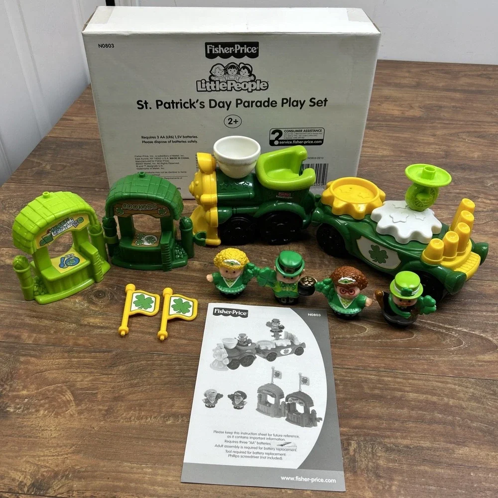 Fisher-Price Little People St. Patrick's Day Parade Set 2007 w/Box N0803 WORKS!!