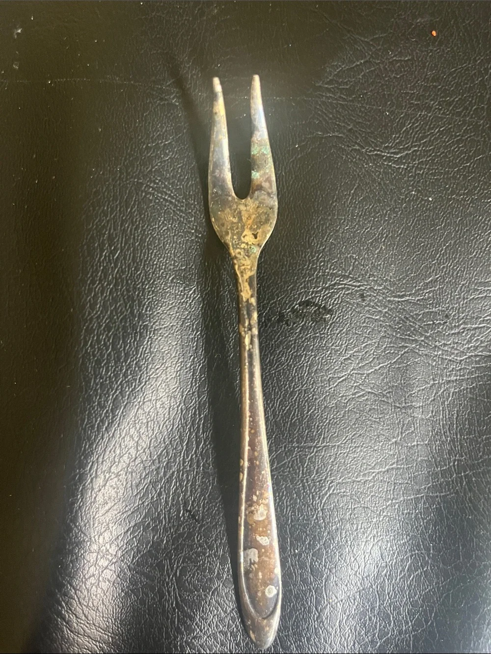 Vintage Metal Carving Fork in Aged Silver Finish