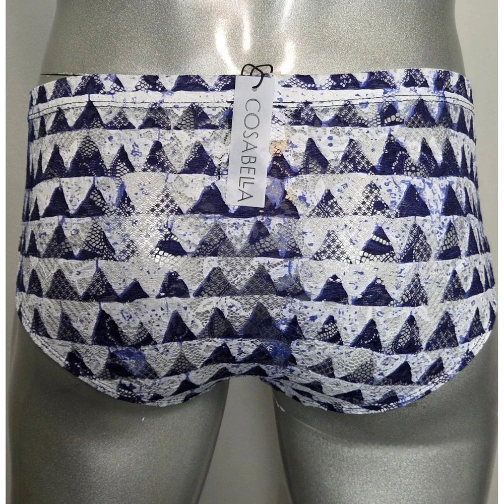 Cosabella‎ Men Never Say Never Comfort Micro Brief Blue White Lace Print size S