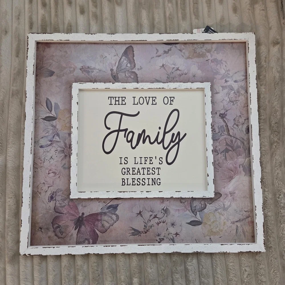Rustic distressed wood Frame The love of a family is life's greatest blessing