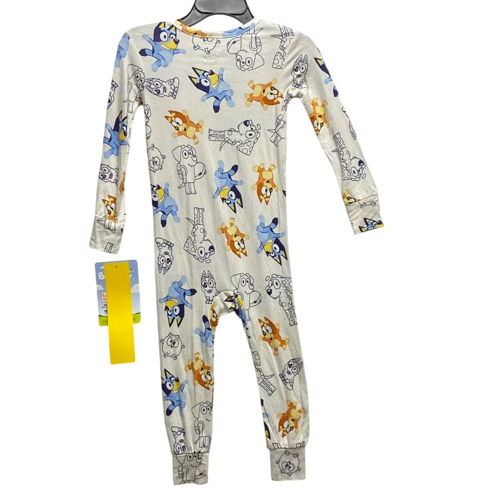 Jurassic World & Bluey Kids Pajamas Bundle 2 Pack Zip‎ Up Sleepers 12 MOs NWT