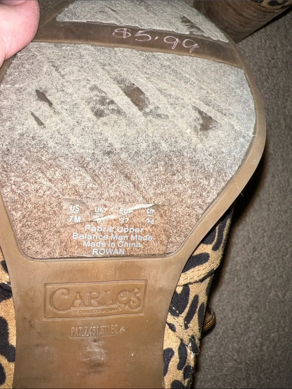 Carlos Santana Leopard Print Ankle Boots - Tan and Black