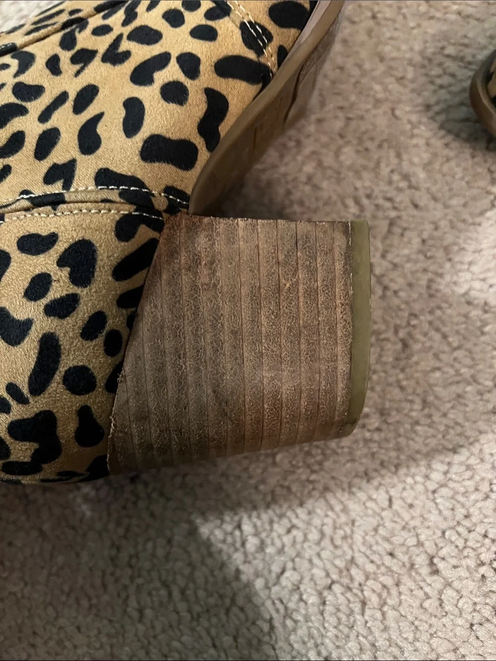 Carlos Santana Leopard Print Ankle Boots - Tan and Black