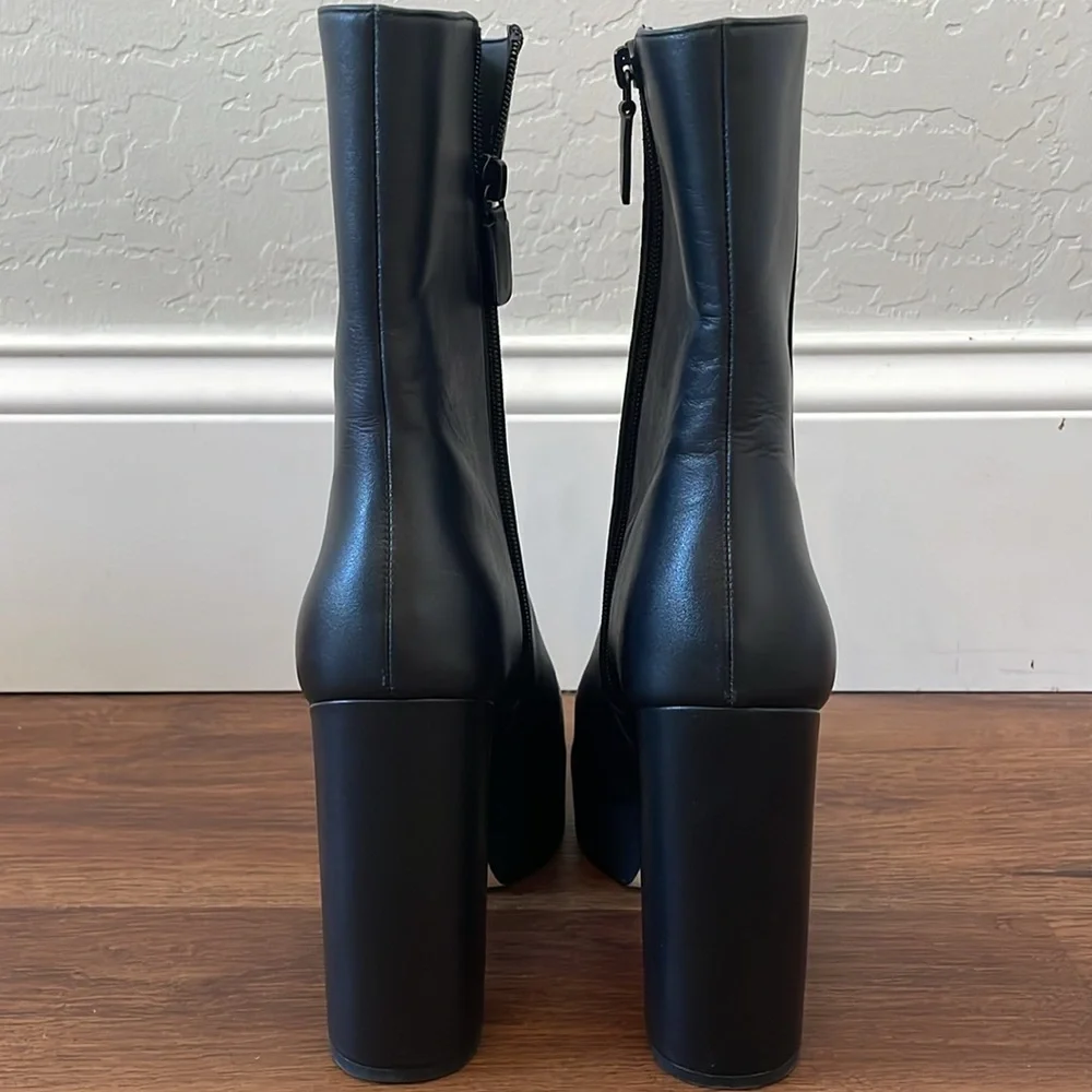 New Stuart Weitzman Party Block Heel Platform Ankle Boots