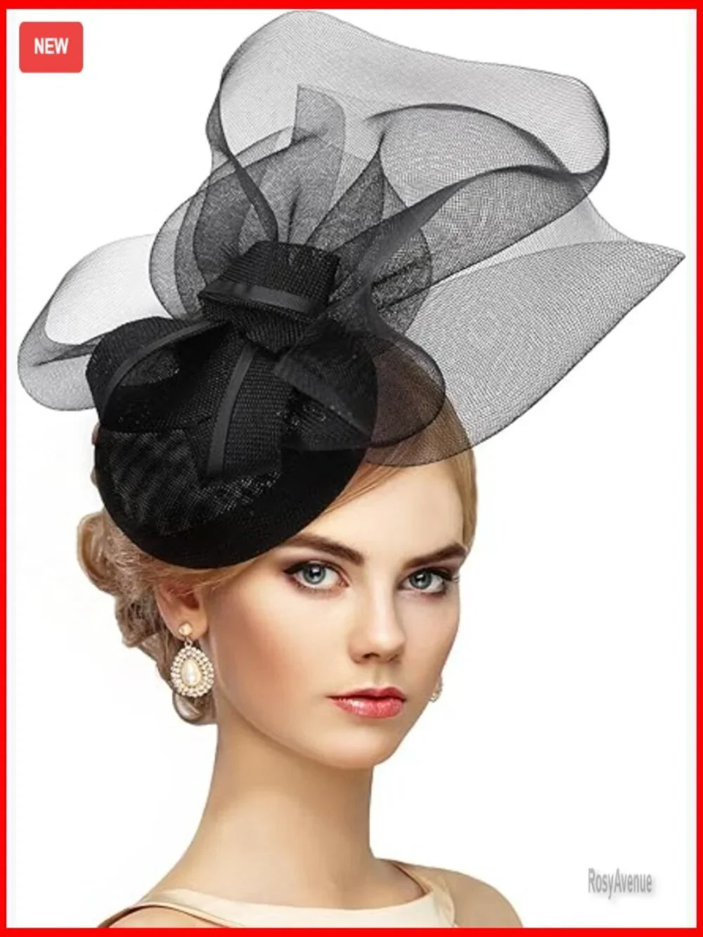 Derby Fascinator Hat with Mesh Crown for Tea Parties and Events