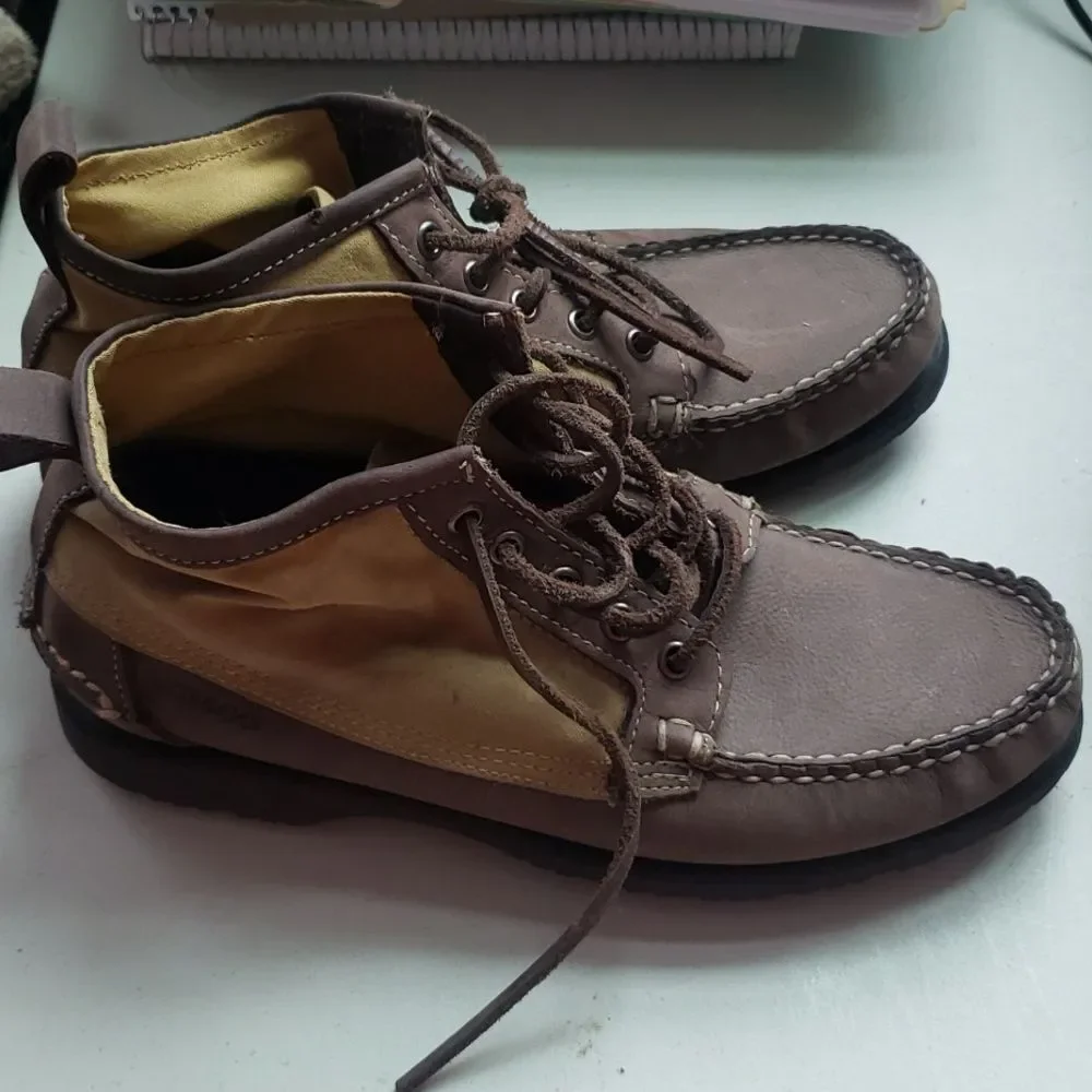 Filson Sebago Boots Tin Cloth Mens 7.5 Brown Tan Unisex Gorpcore Rugged Outdoor