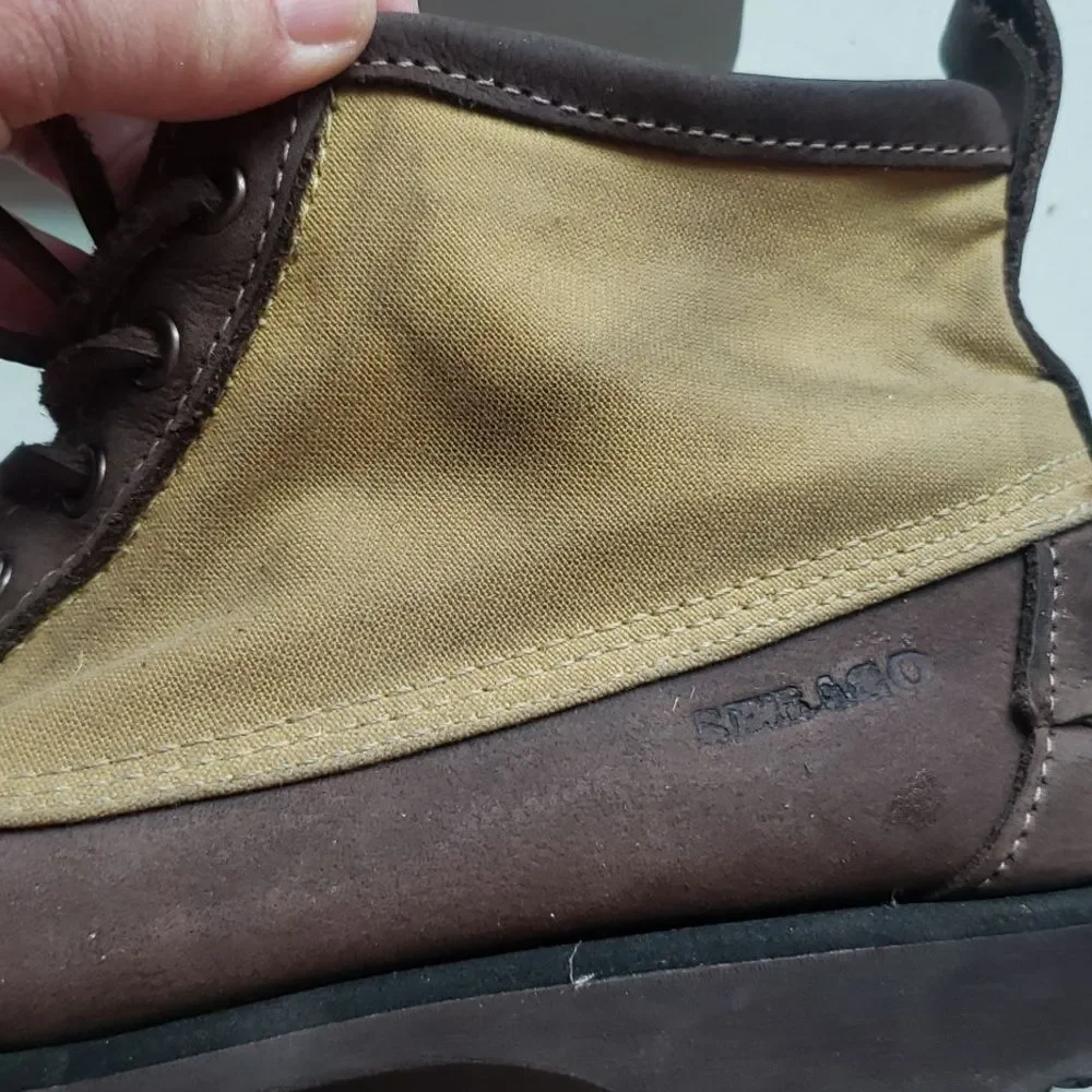 Filson Sebago Boots Tin Cloth Mens 7.5 Brown Tan Unisex Gorpcore Rugged Outdoor