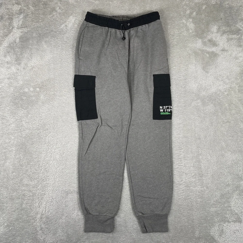 The North Face Cargo Sweatpants Mens Small Gray Coordinates Fleece Joggers‎