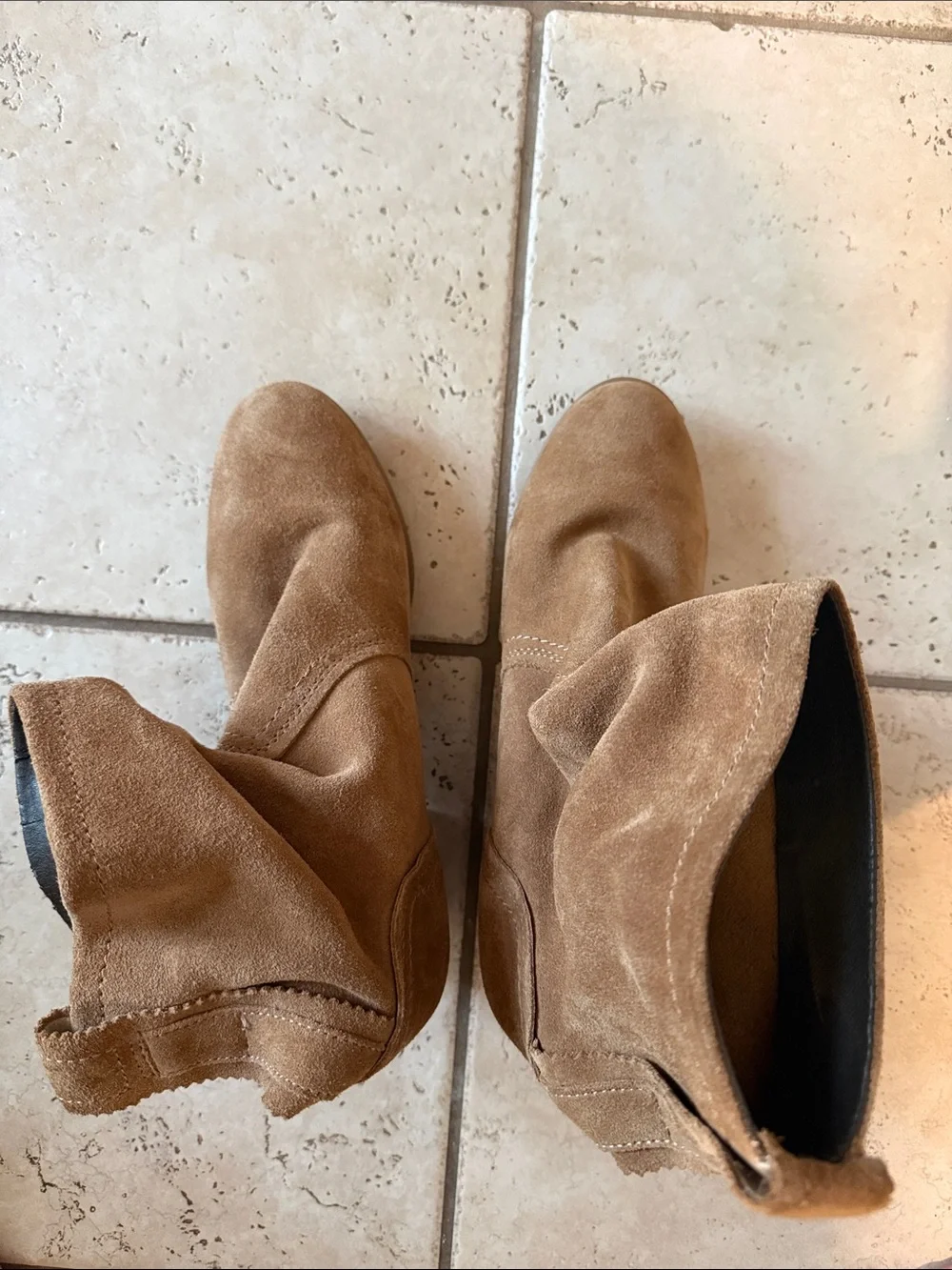 White Mountain Brown Suede Slip-On Boots