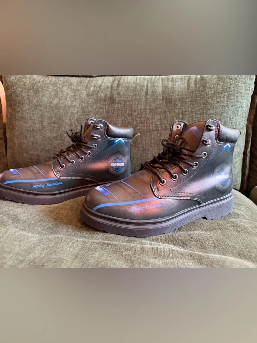 Harley-Davidson Black & Blue Riding Boots
