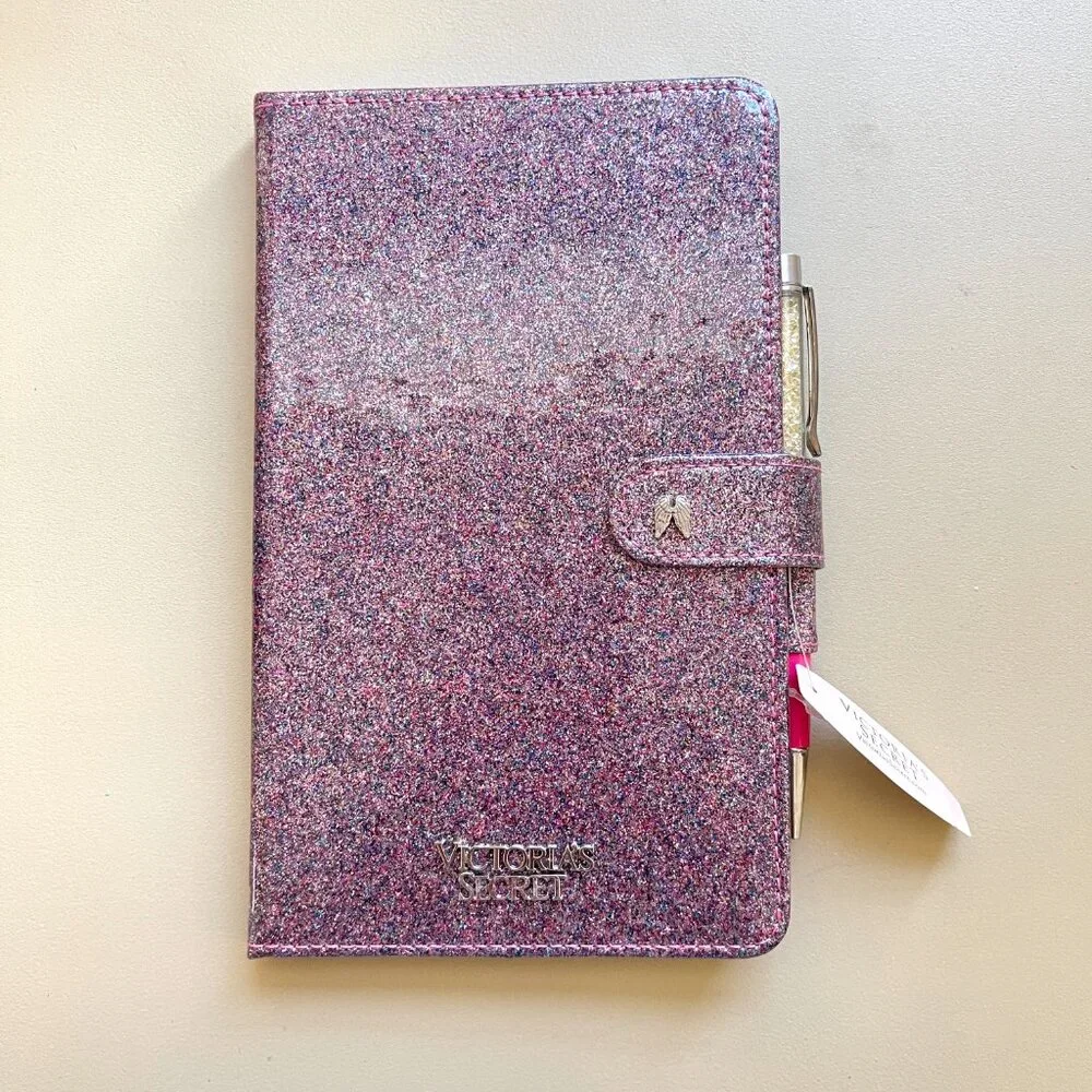 New Victoria's Secret Glitter Angel Wing Notebook with Pen Set Journal Diary NWT