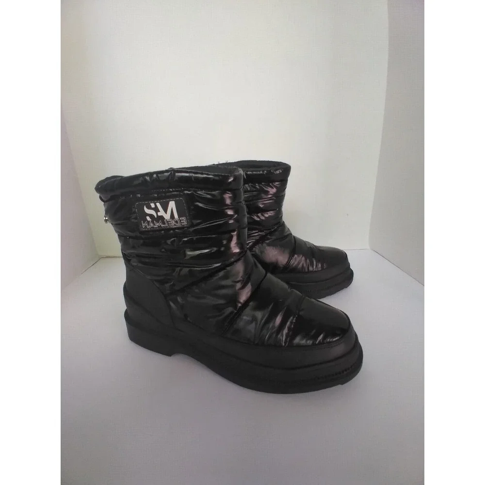 SM New‎ York Puffer Boots Winter Snow Boots Quilted Black Boots Size?