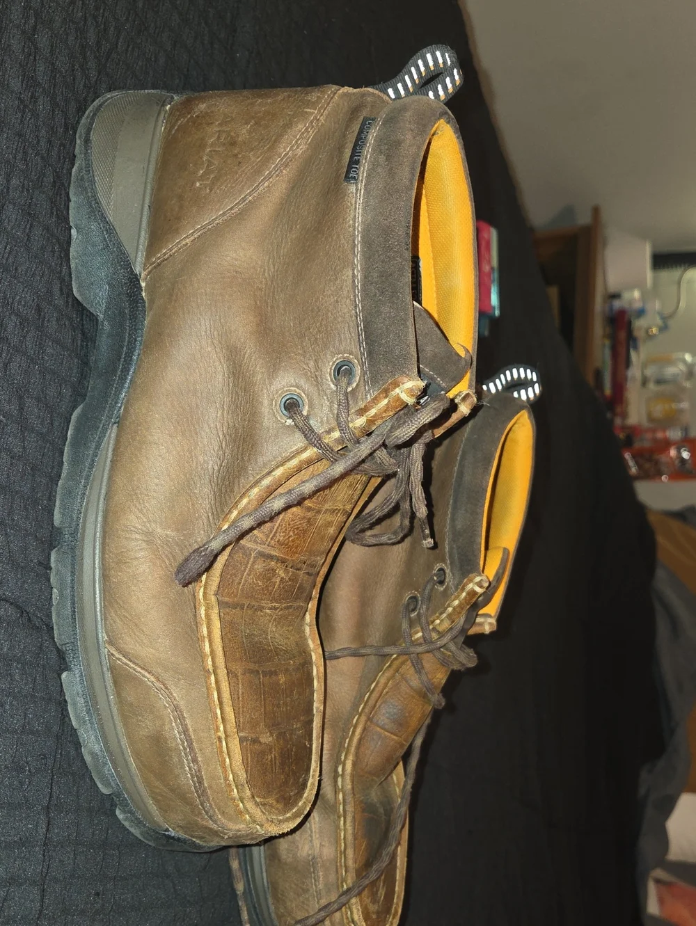 Ariat Men's Brown Leather Chukka Boots with Yellow Lining