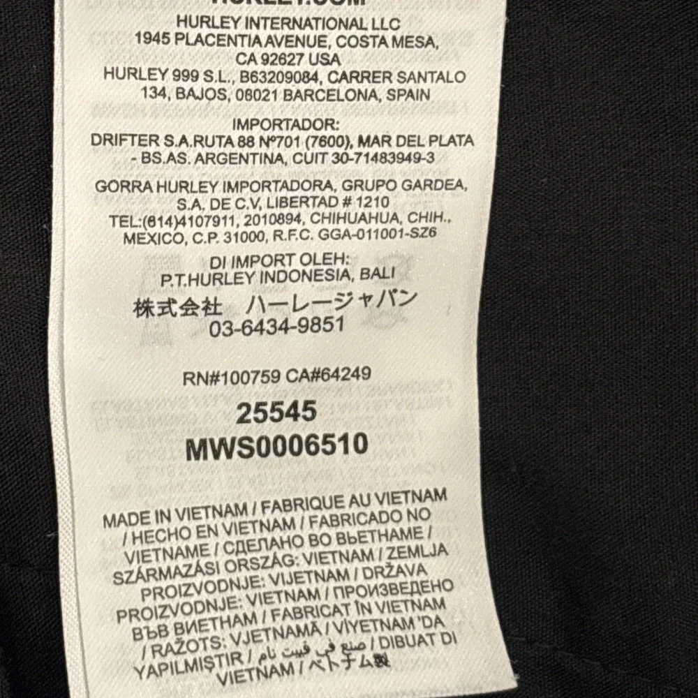 Hurley front washed quick