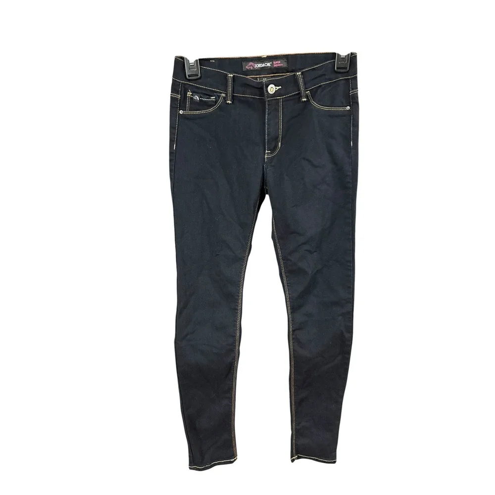 Jordache Girls Super Skinny Jeans Dark Indigo Slim Fit Denim Size 14 Slim