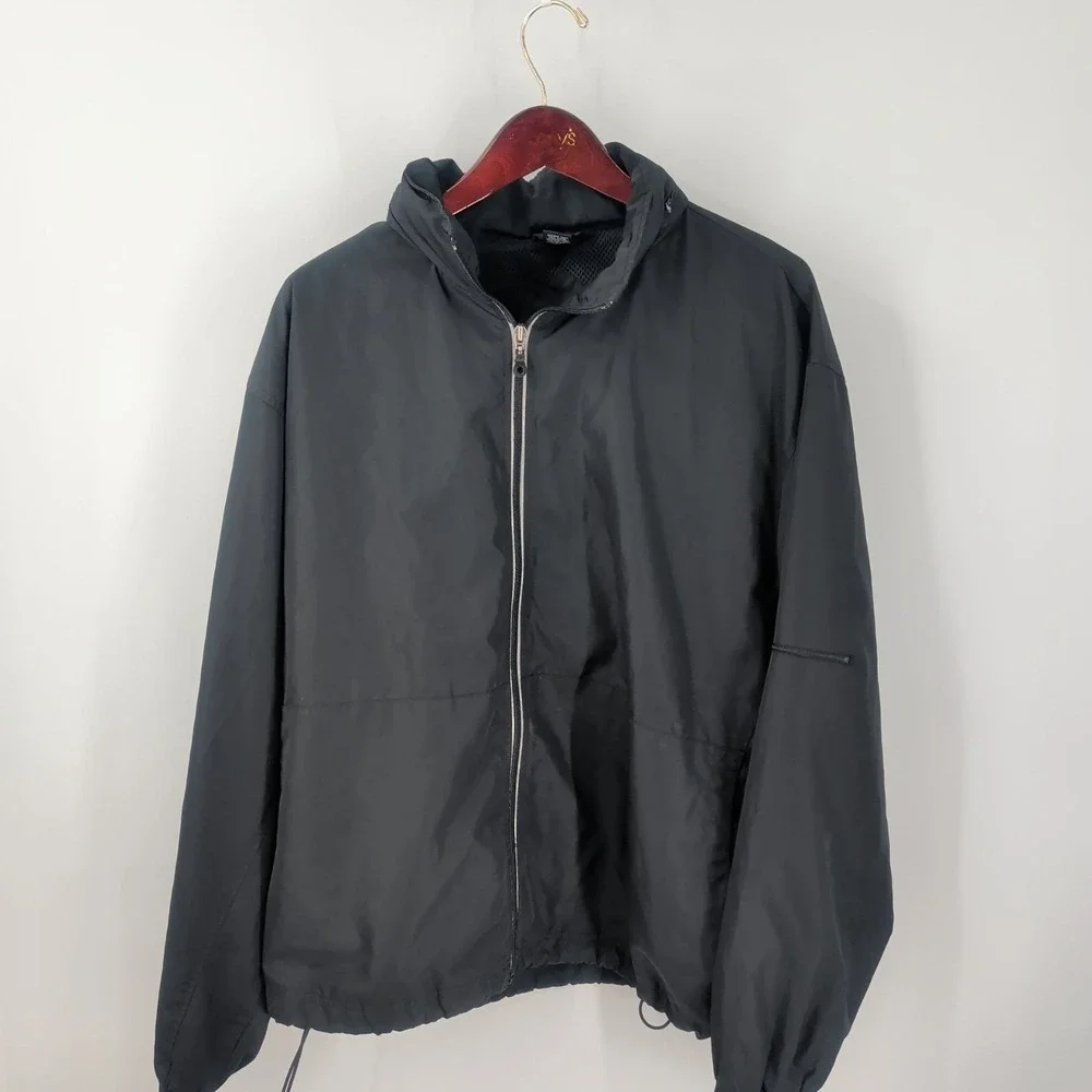 Vintage 90's Vantage OPS‎ Full Zip Hiking Windbreaker Jacket Black Size XL