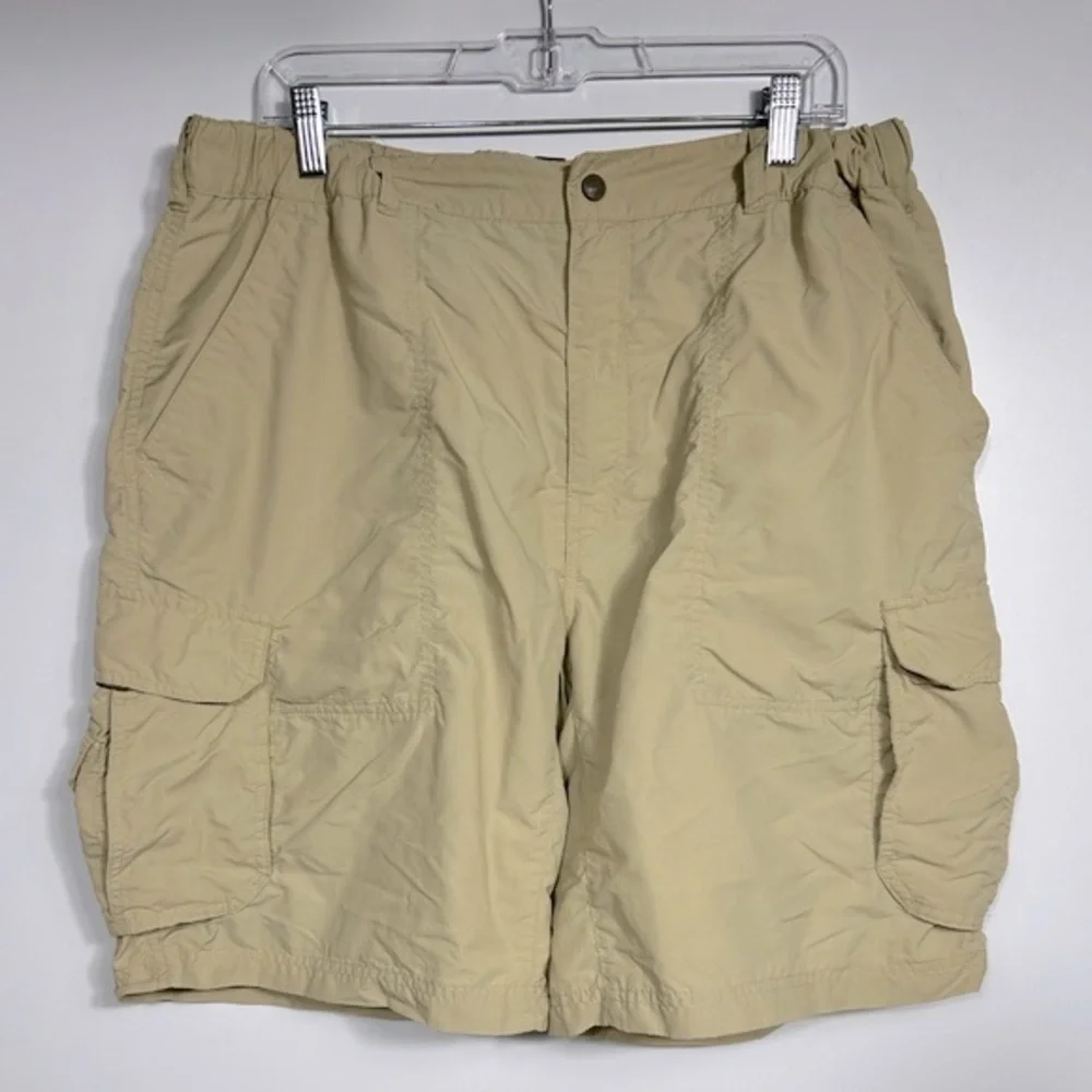 REI Men's Cargo Athletic Hiking Shorts Size XL Khaki Tan Nude