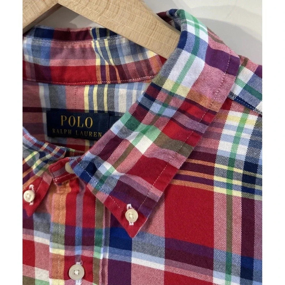 Mens Polo Ralph Lauren Big & Tall S/S Shirt Plaid Button Front Sz 3XB Gorgeous